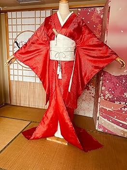 Amazon | [UpdateClassic] 白無垢風 華麗着物セット 扇子付き